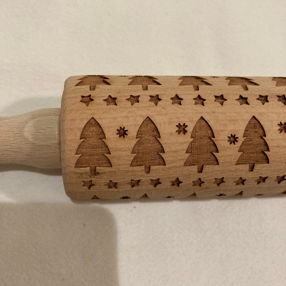 Christmas Tree Rolling Pin Wooden - Picture 12 of 14